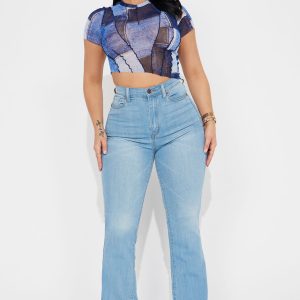 Tall Luxurious Super Stretch Flare Jeans - Light Blue Wash